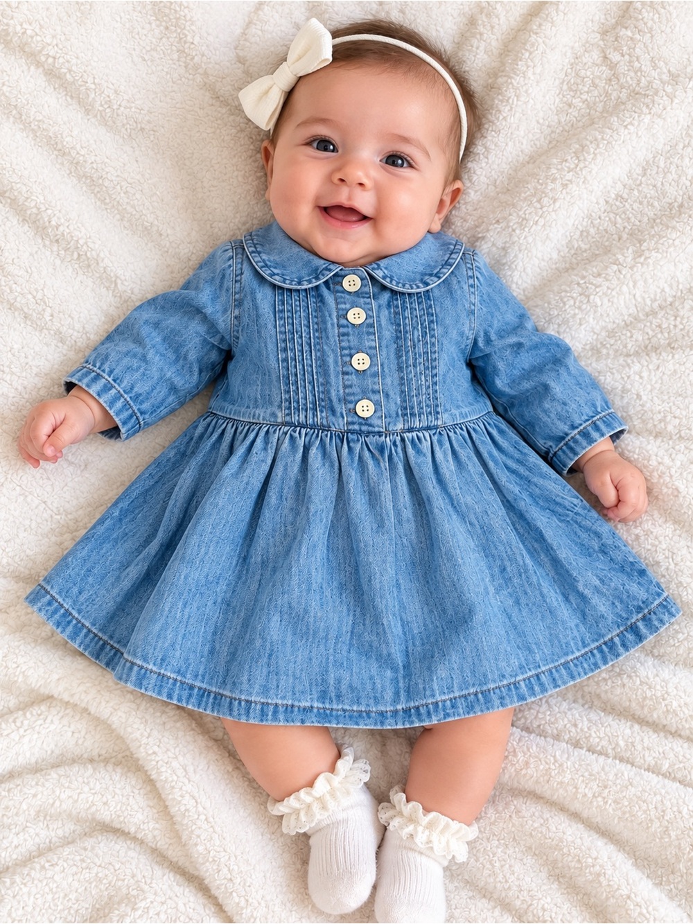 GAP Light Blue Denim Baby Dress with Peter Pan Collar